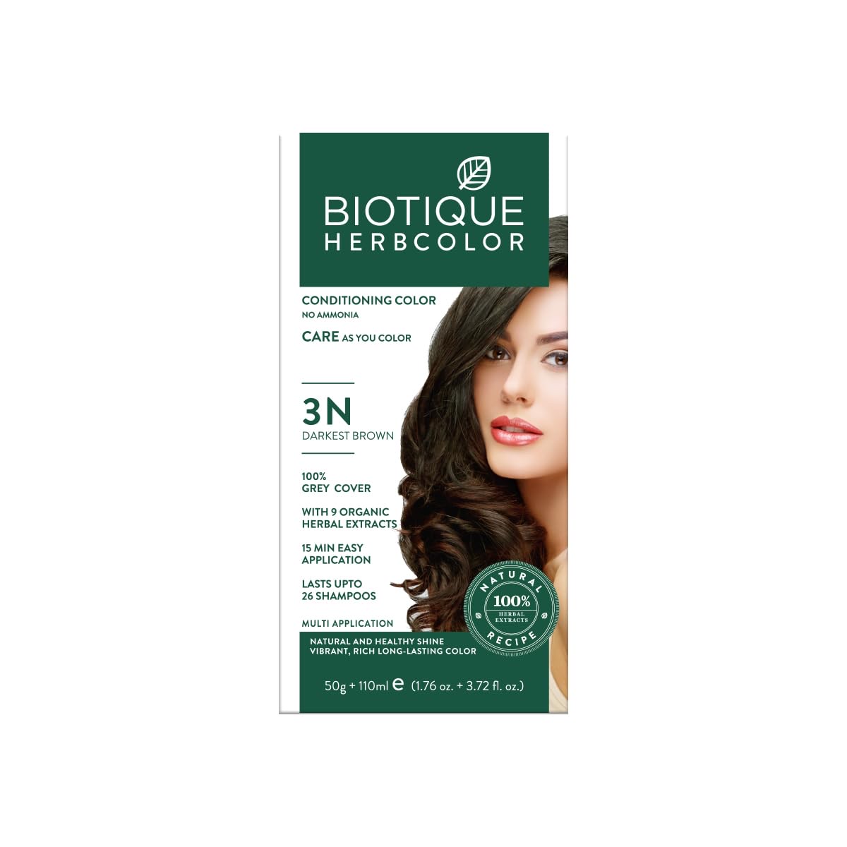 Biotique Herbcolor Conditioning Hair Colour – Darkest Brown 3N