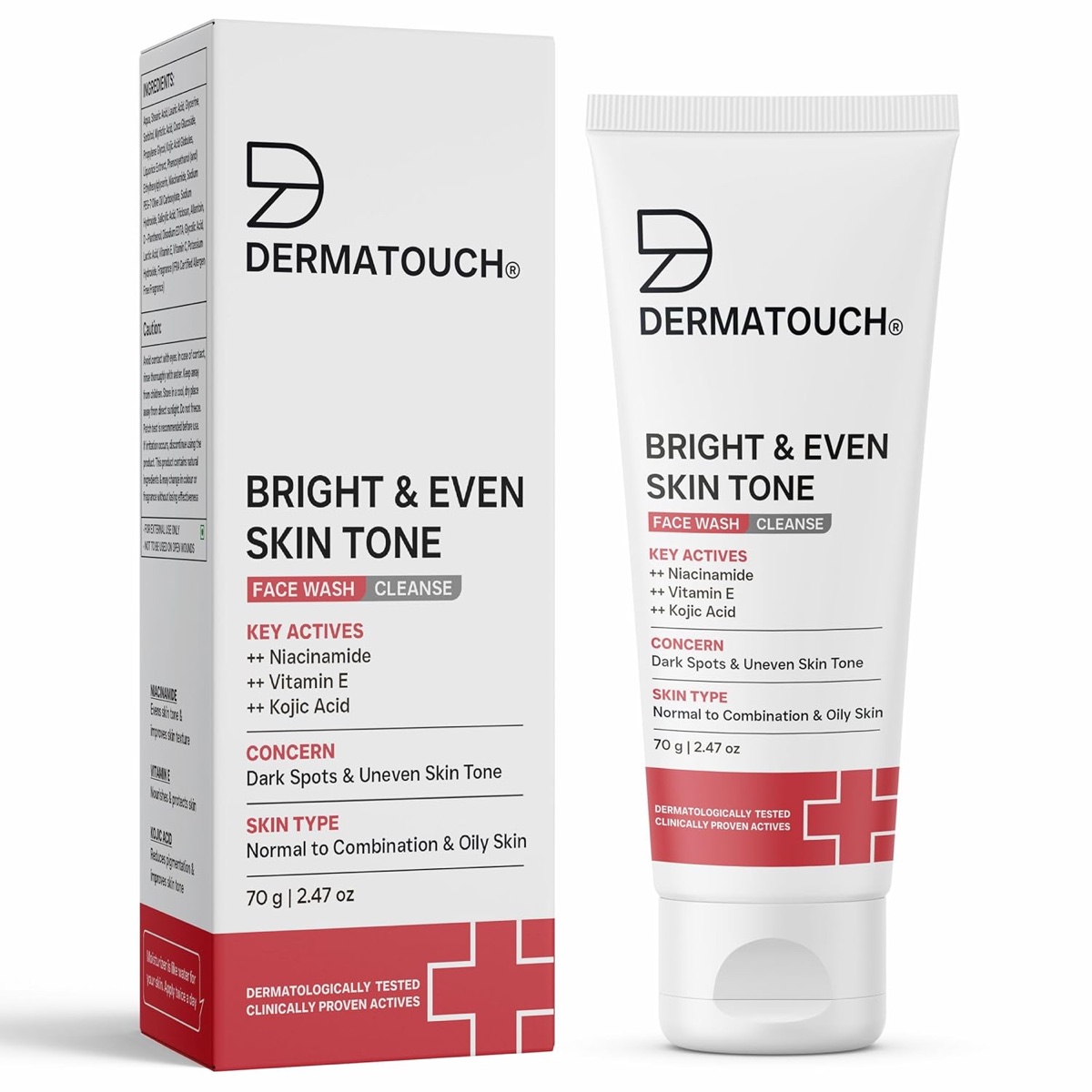 DERMATOUCH Bright & Even Tone Face Wash with Niacinamide 70g